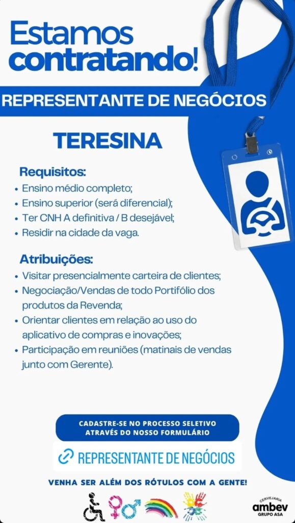 Vaga para Representante de Negócios