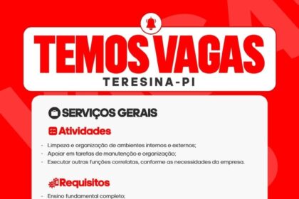 Vaga para Serviços Gerais