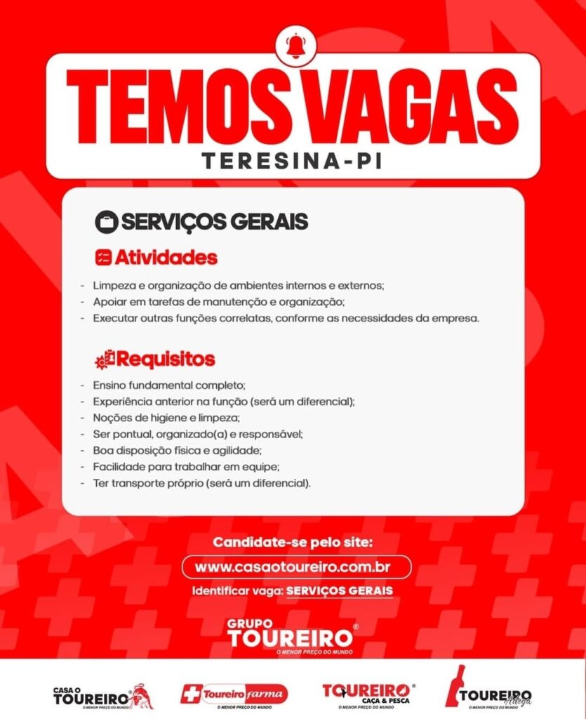 Vaga para Serviços Gerais