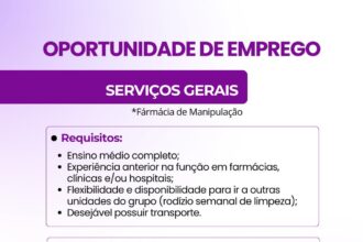 Vaga para Serviços Gerais
