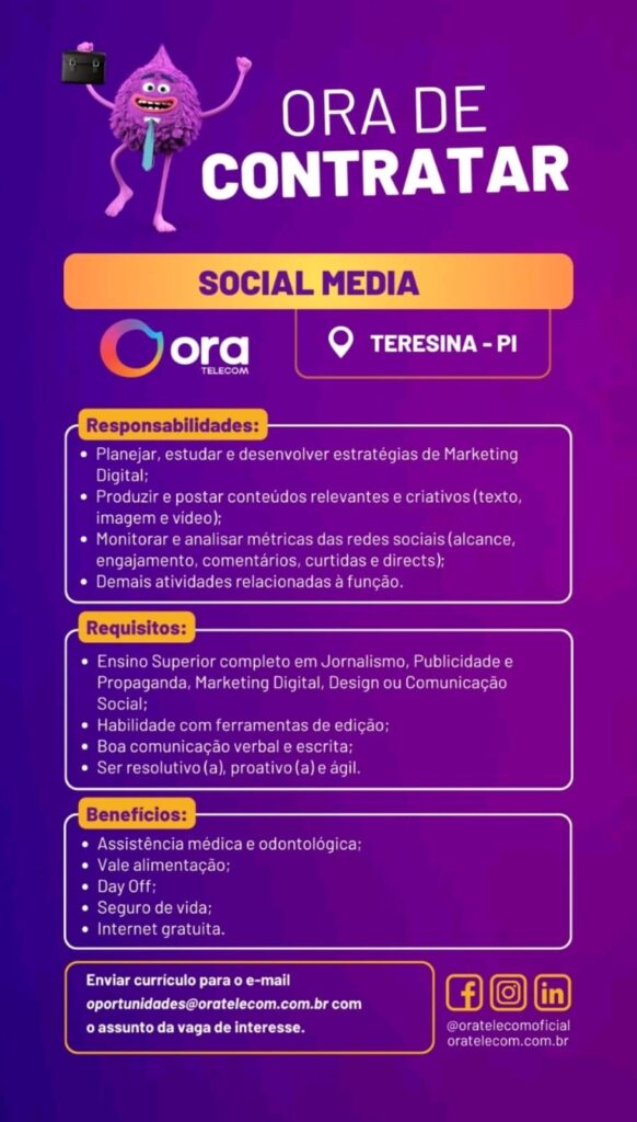 Vaga para Social Media
