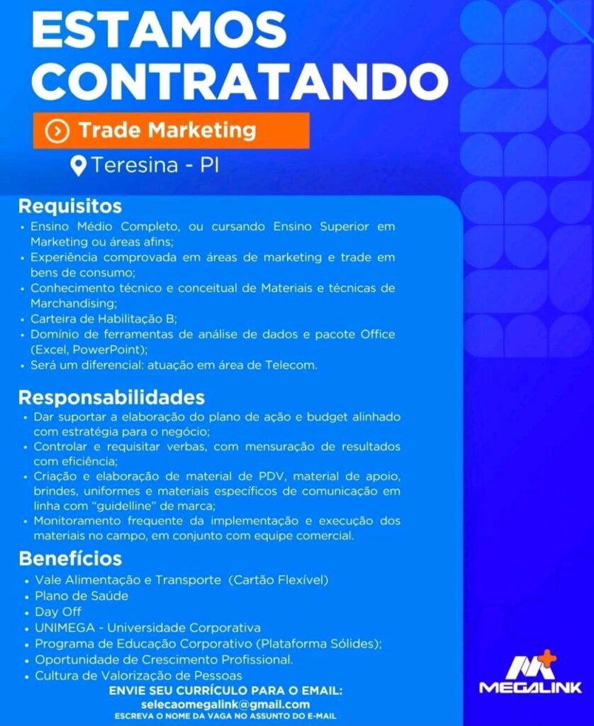 Vaga para Trade Marketing