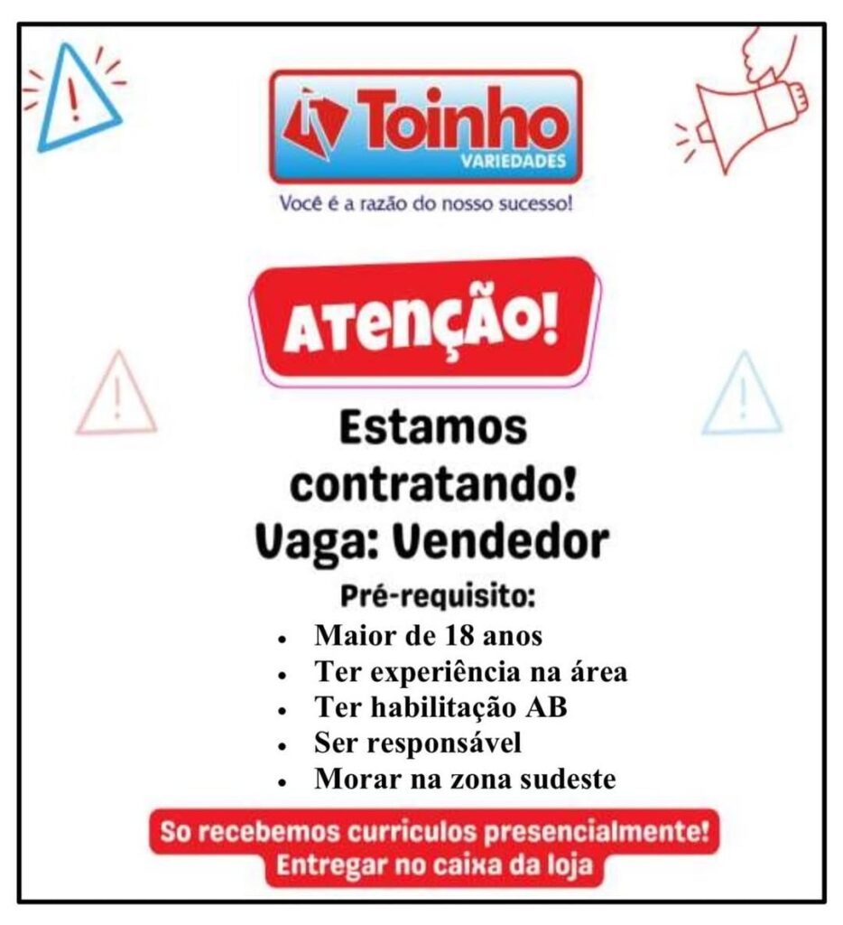 Vaga para Vendedor