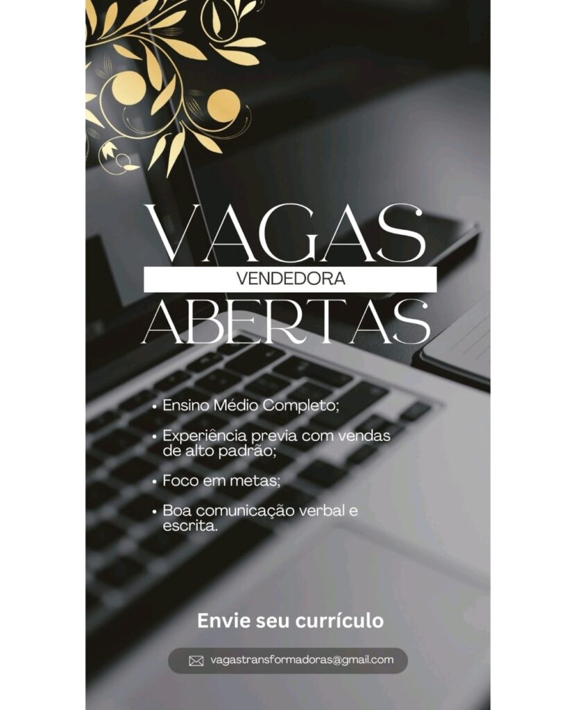 Vaga para Vendedora