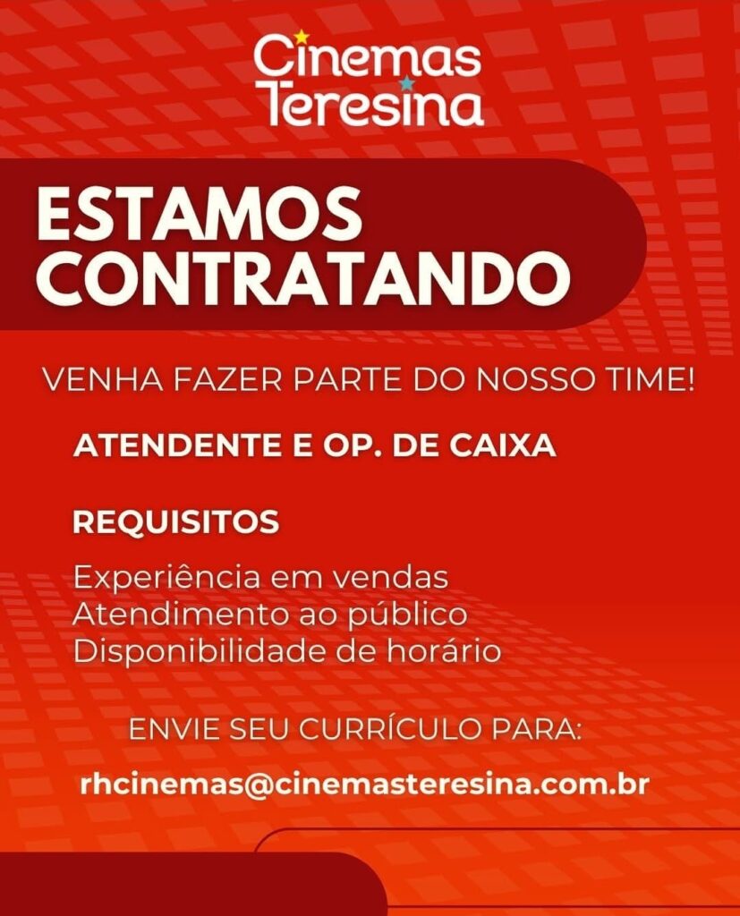 Vagas para Atendente e Op. de Caixa