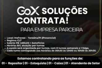 Vagas para Repositor, Estoquista, Caixa e Atendente de Setor
