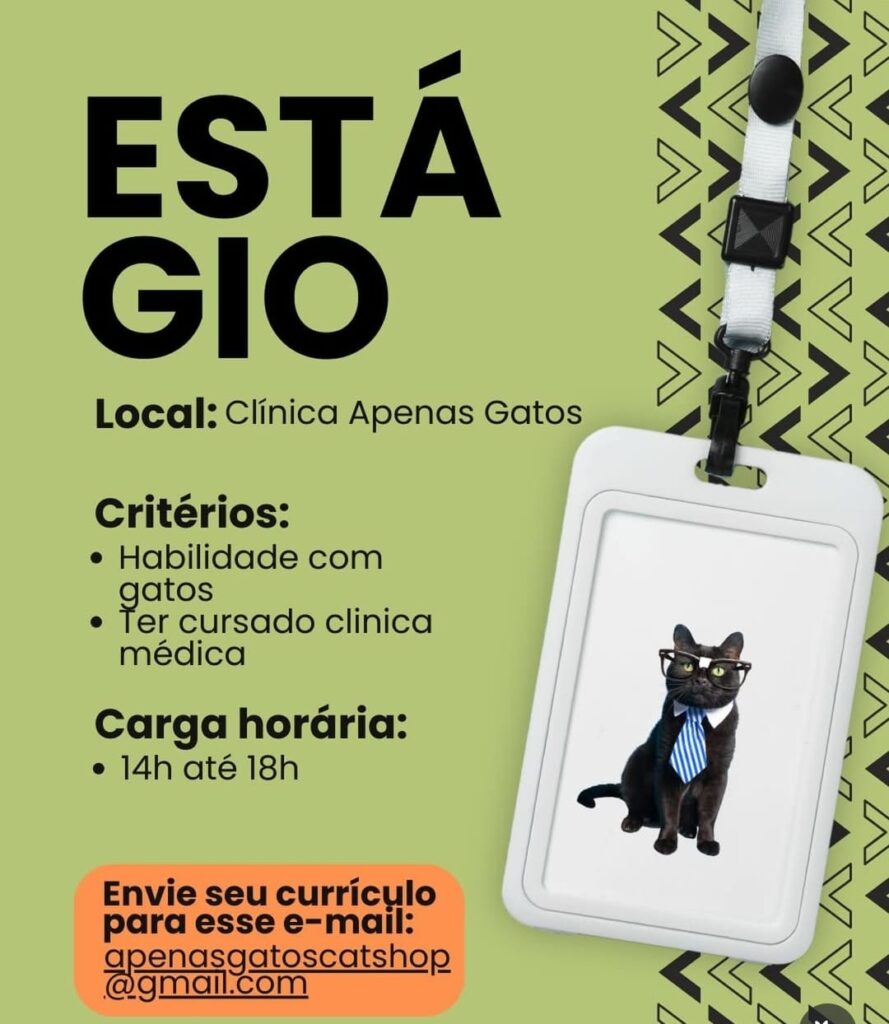 Vaga de Estágio para Clínica Cat Shop
