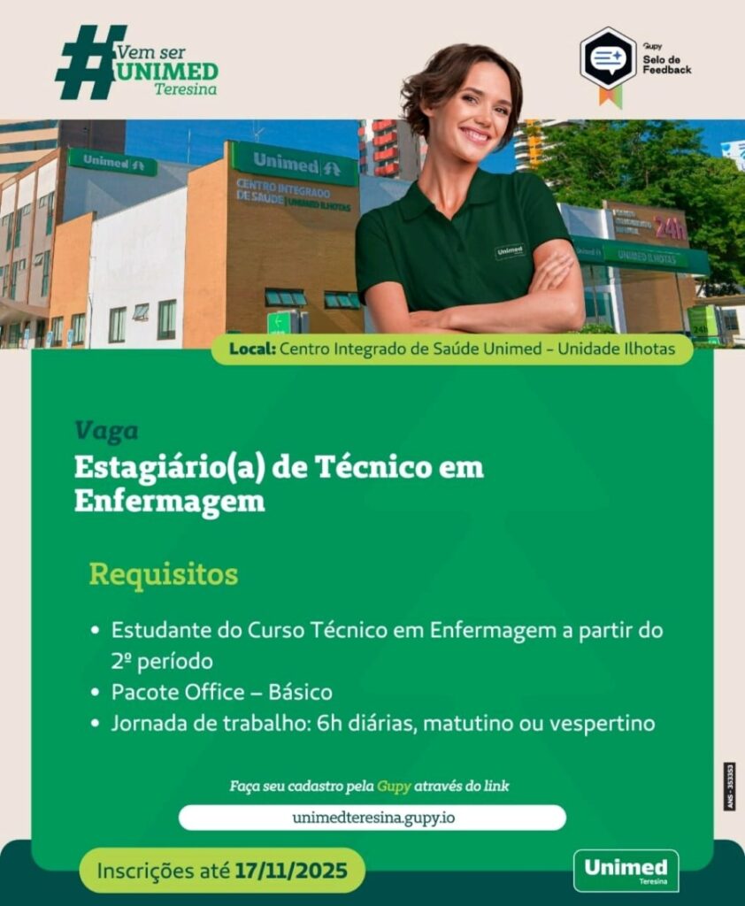 Vaga de Estágio para Téc. em Enfermagem