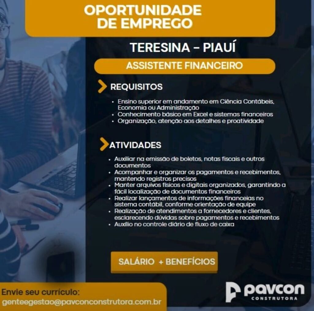 Vaga para Assistente Financeiro