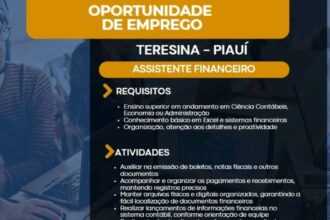 Vaga para Assistente Financeiro