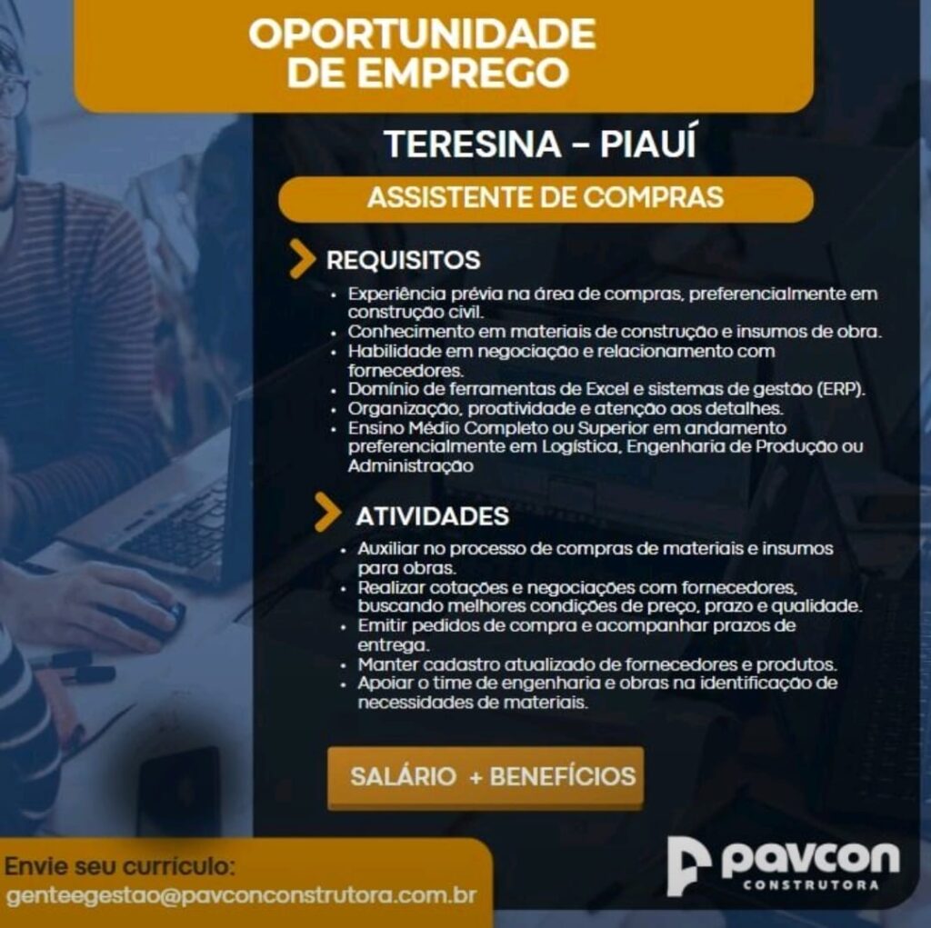 Vaga para Assistente de Compras