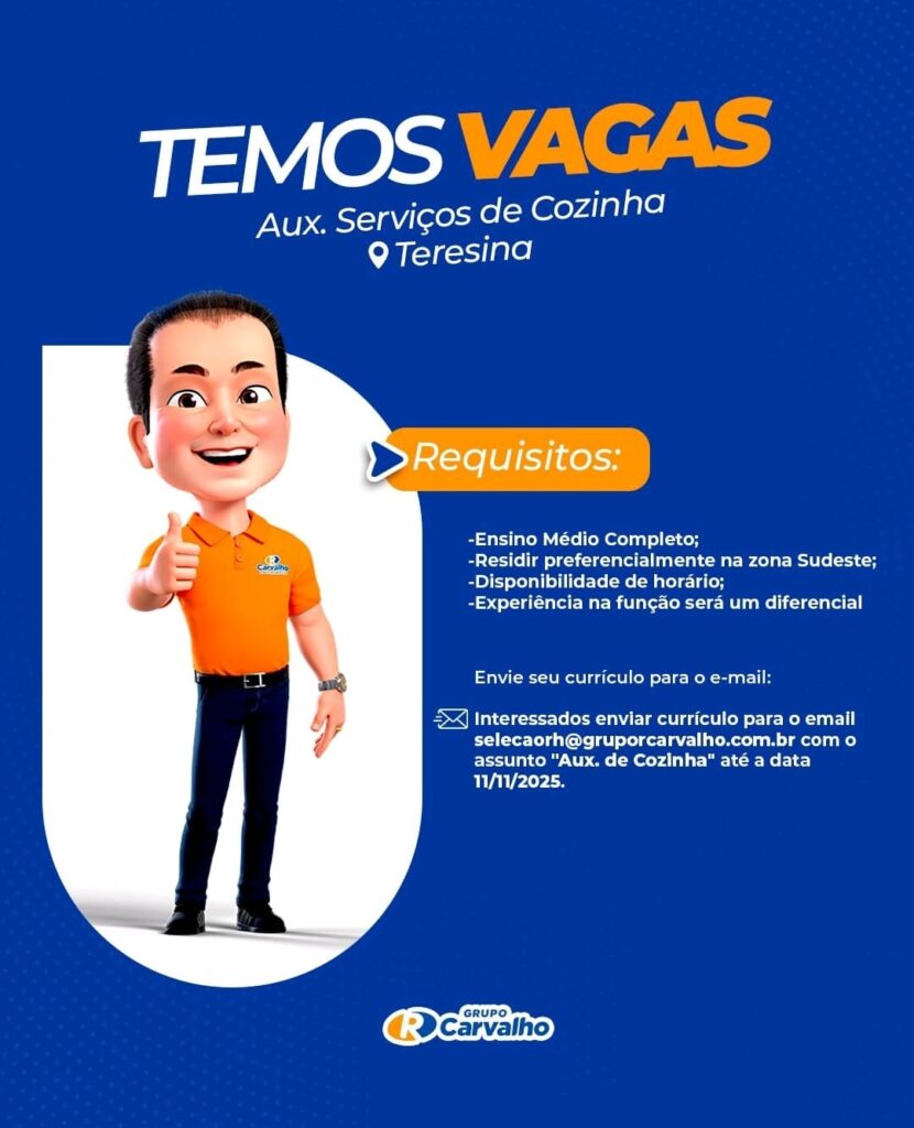 Vaga para Aux. Serviços de Cozinha