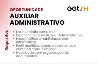 Vaga para Auxiliar Administrativo