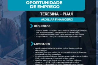 Vaga para Auxiliar Financeiro