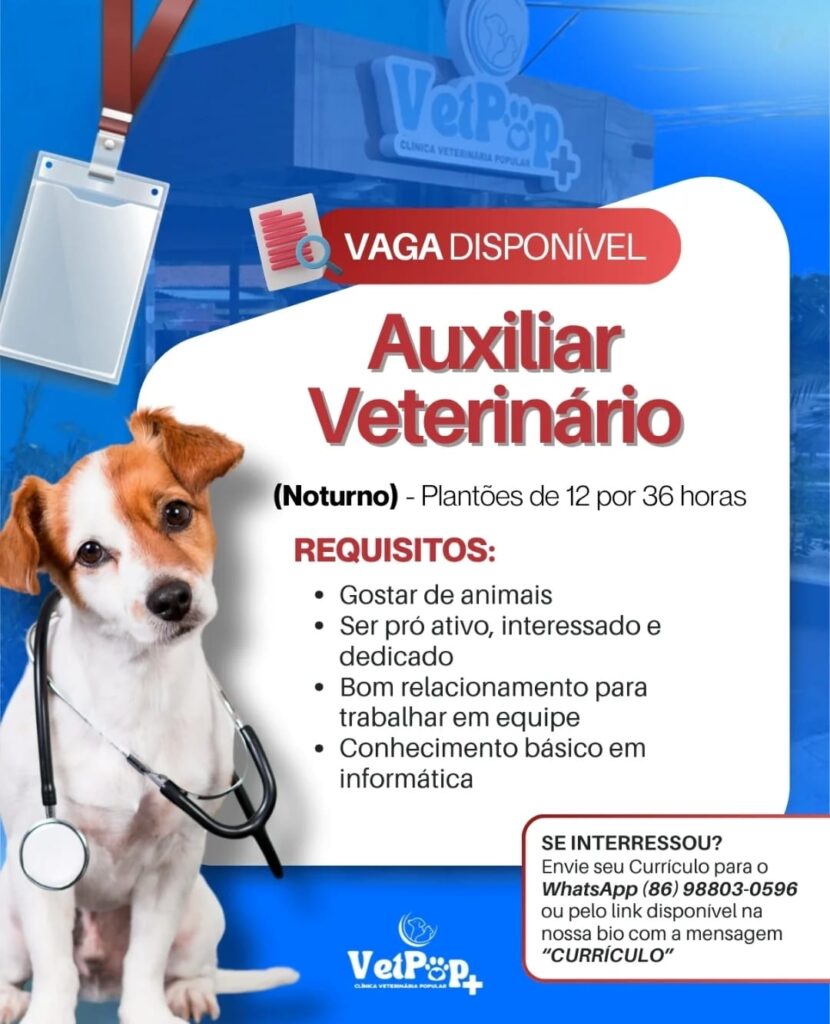 Vaga para Auxiliar Veterinário
