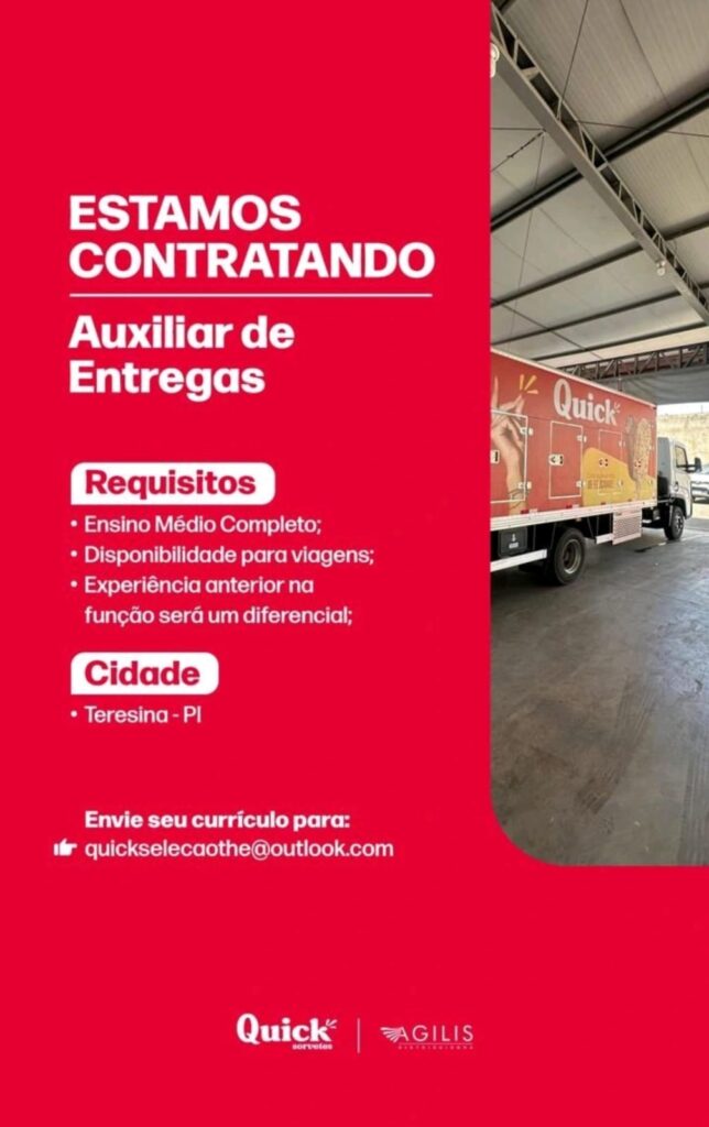 Vaga para Auxiliar de Entregas