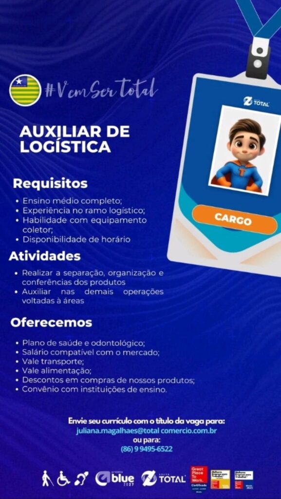Vaga para Auxiliar de Logística