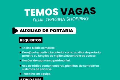 Vaga para Auxiliar de Portaria