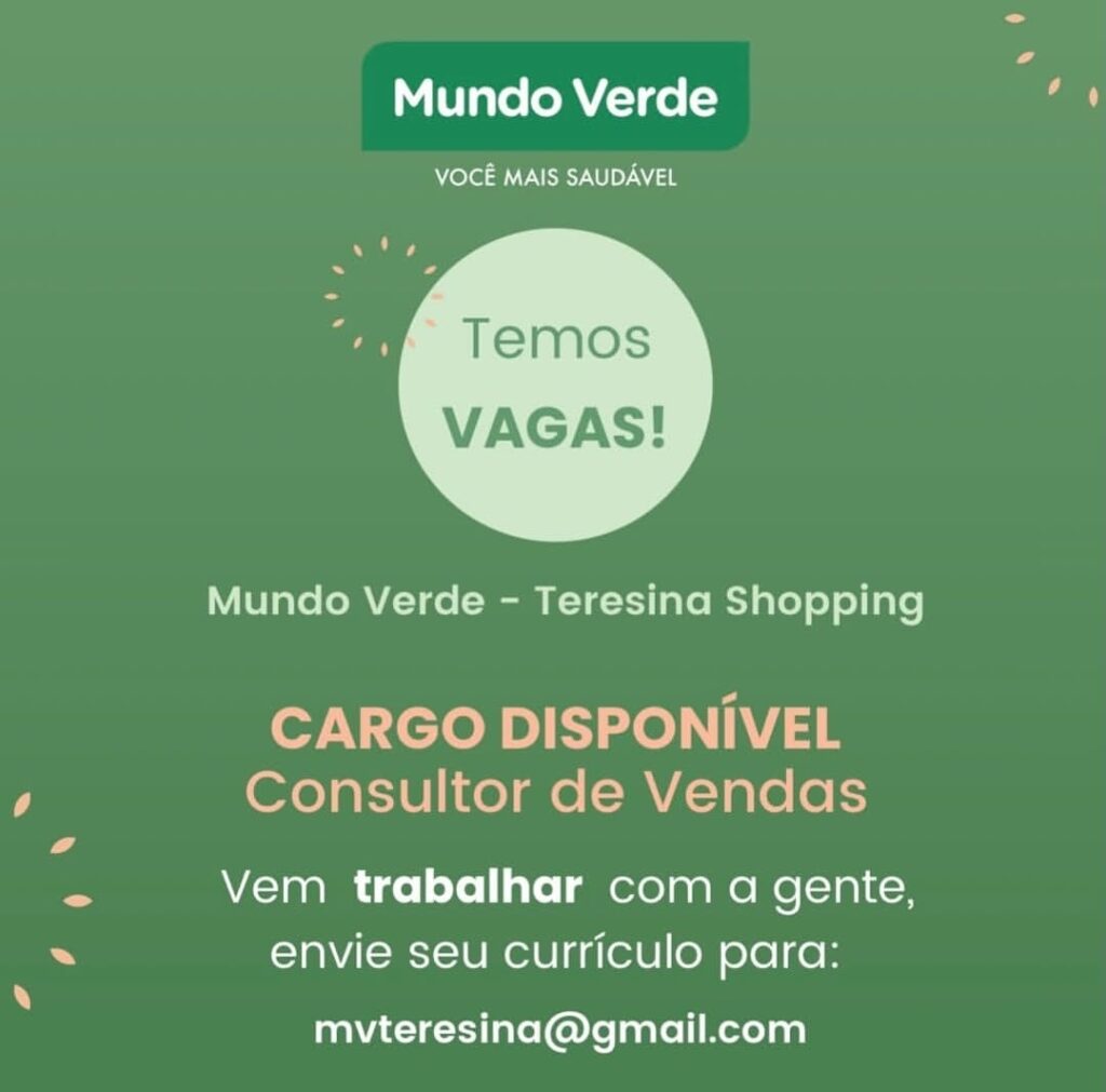 Vaga para Consultor de Vendas