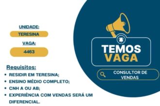Vaga para Consultor de Vendas