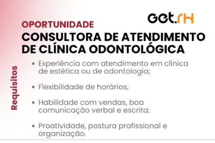 Vaga para Consultora de Atendimento de Clínica Ontológica