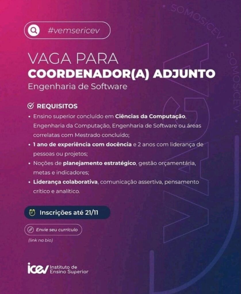 Vaga para Coordenador(a) Adjunto