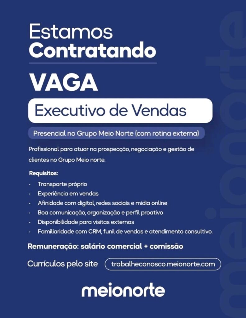 Vaga para Executivo de Vendas