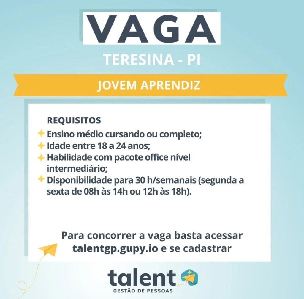 Vaga para Jovem Aprendiz