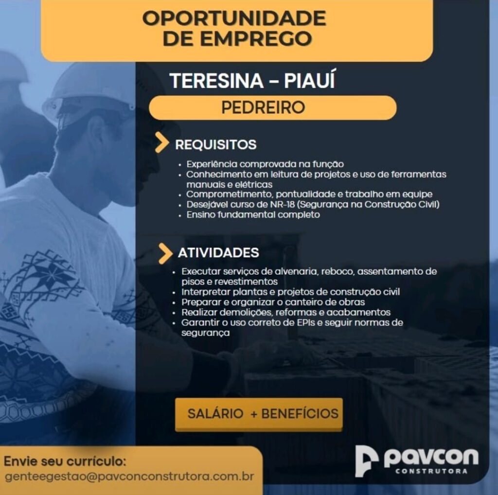Vaga para Pedreiro