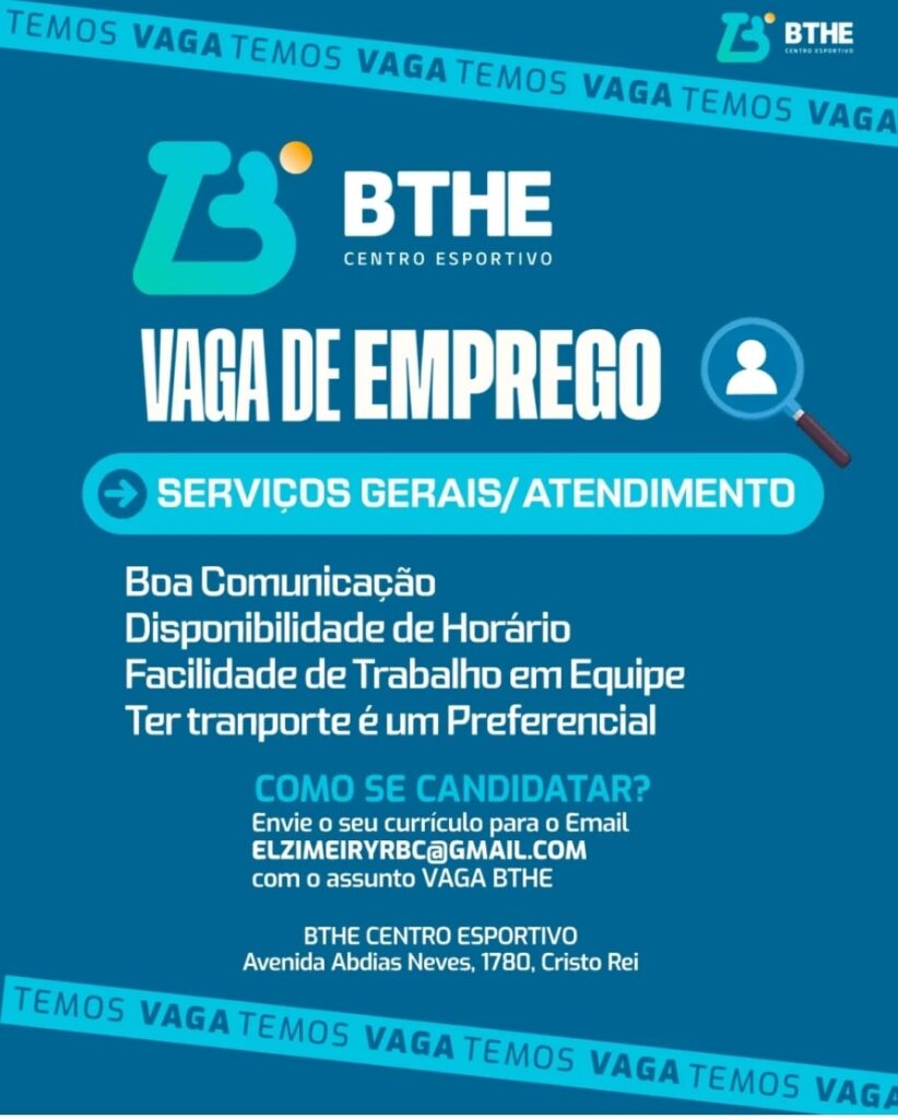 Vaga para Serviços Gerais/ Atendimento