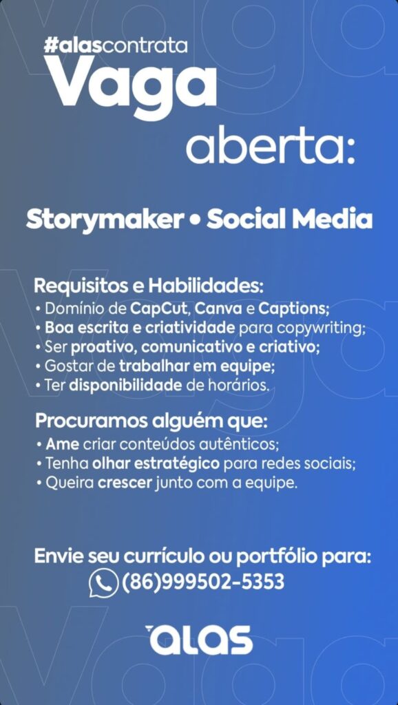 Vaga para Social Media