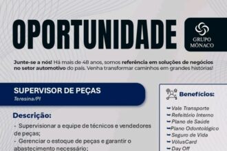Vaga para Supervisor de Peças