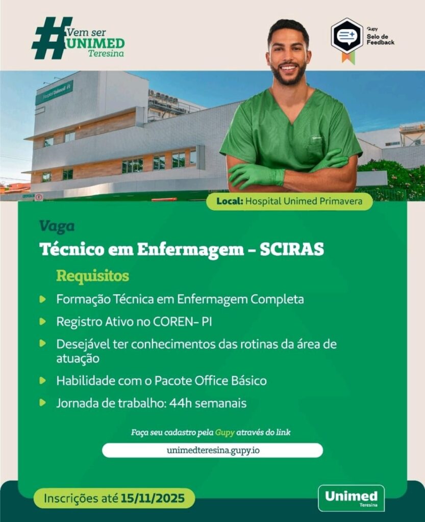 Vaga para Técnico em Enfermagem