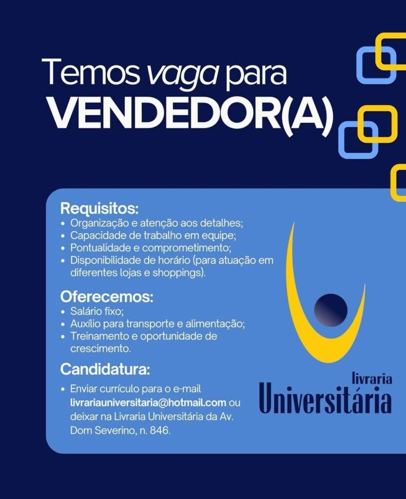 Vaga para Vendedor(a)