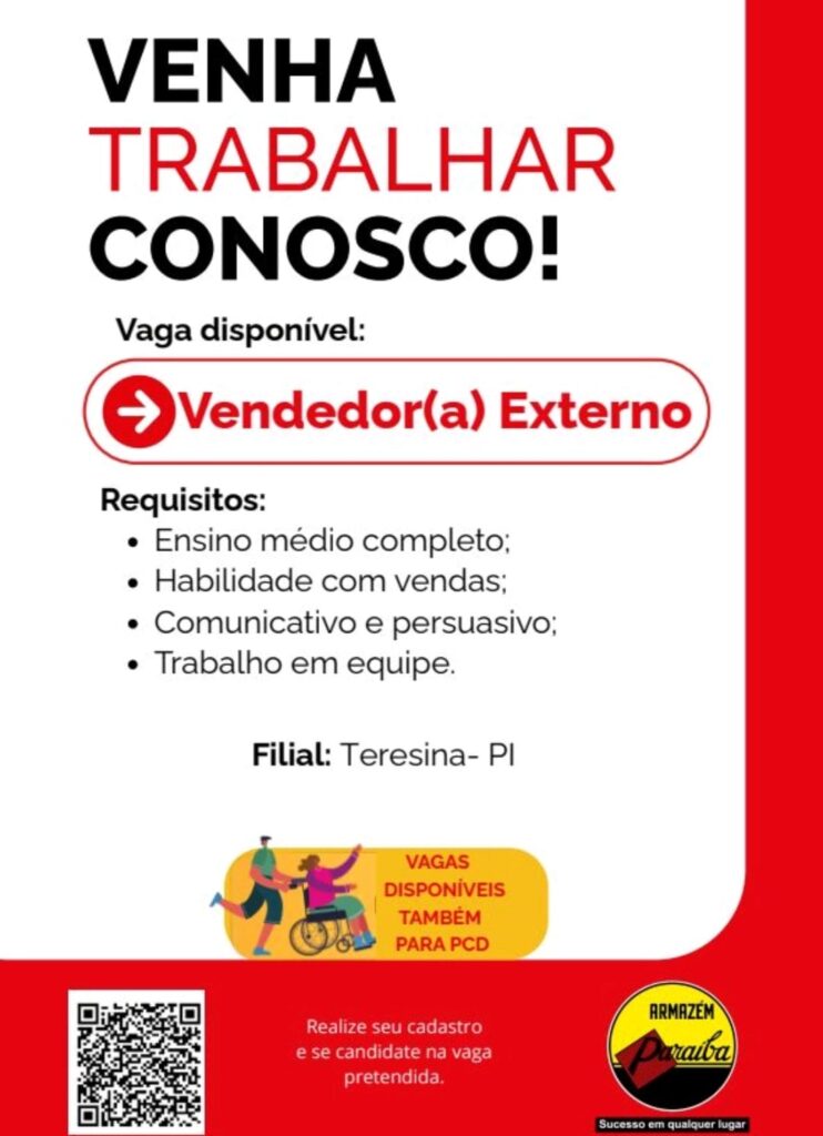 Vaga para Vendedor(a) Externo