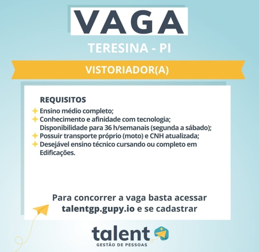 Vaga para Vistoriador(a)