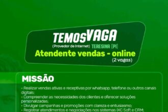 Vagas para Atendente de Vendas