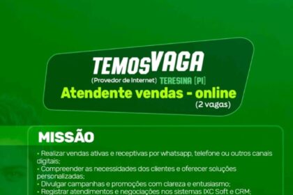 Vagas para Atendente de Vendas
