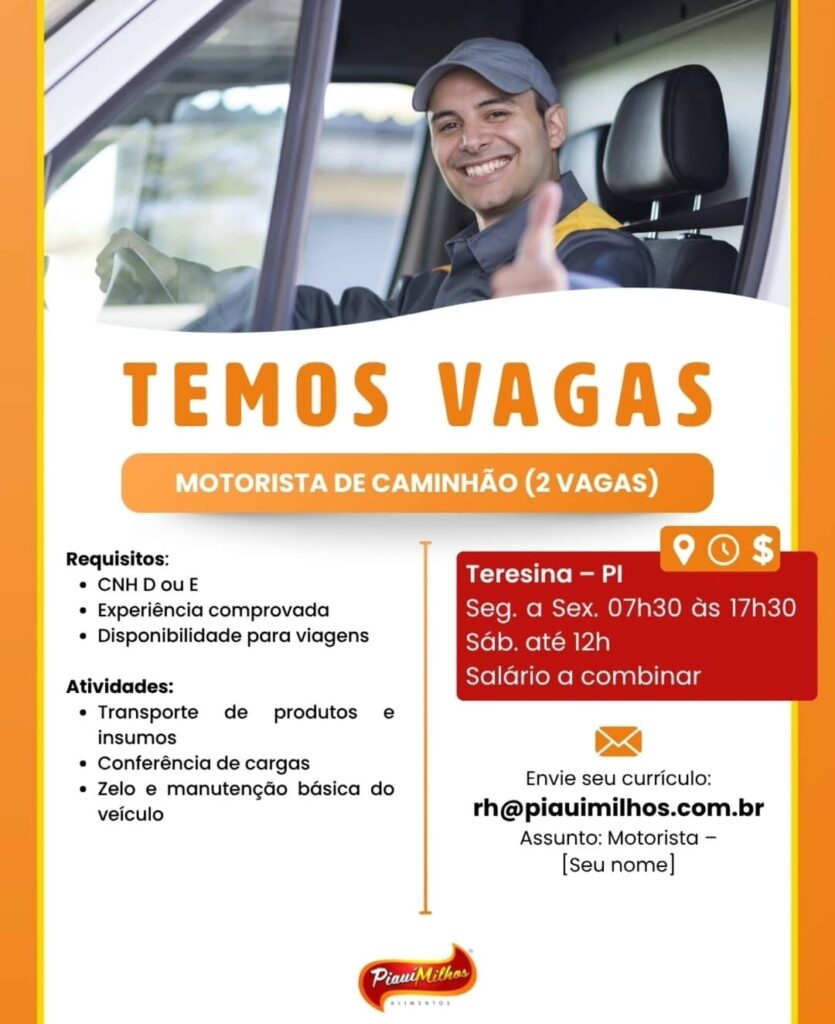 Vagas para Motorista de Caminhão