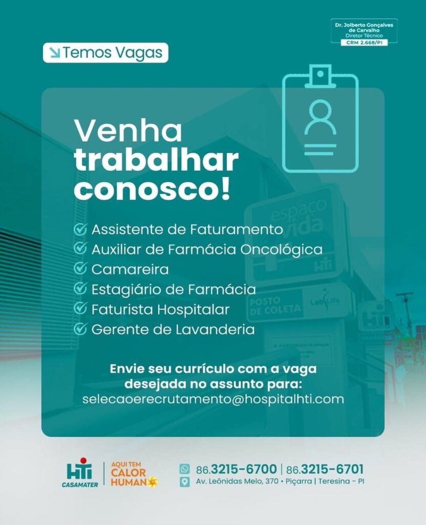 Diversas vagas Hospital HTI 