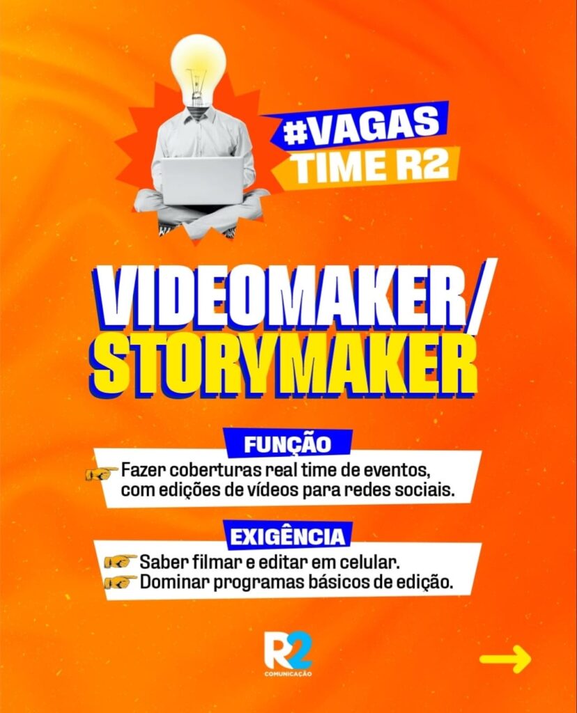 Vaga de Emprego para Videomaker em Teresina