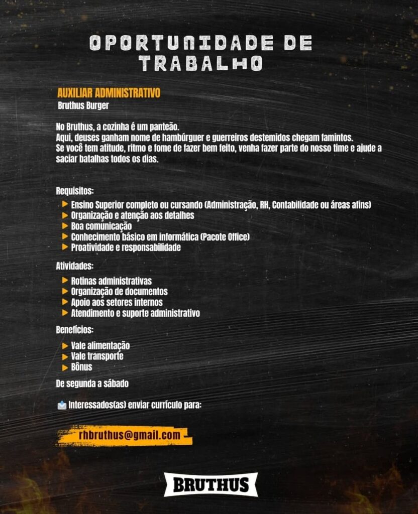 Vaga de emprego para Auxiliar Administrativo