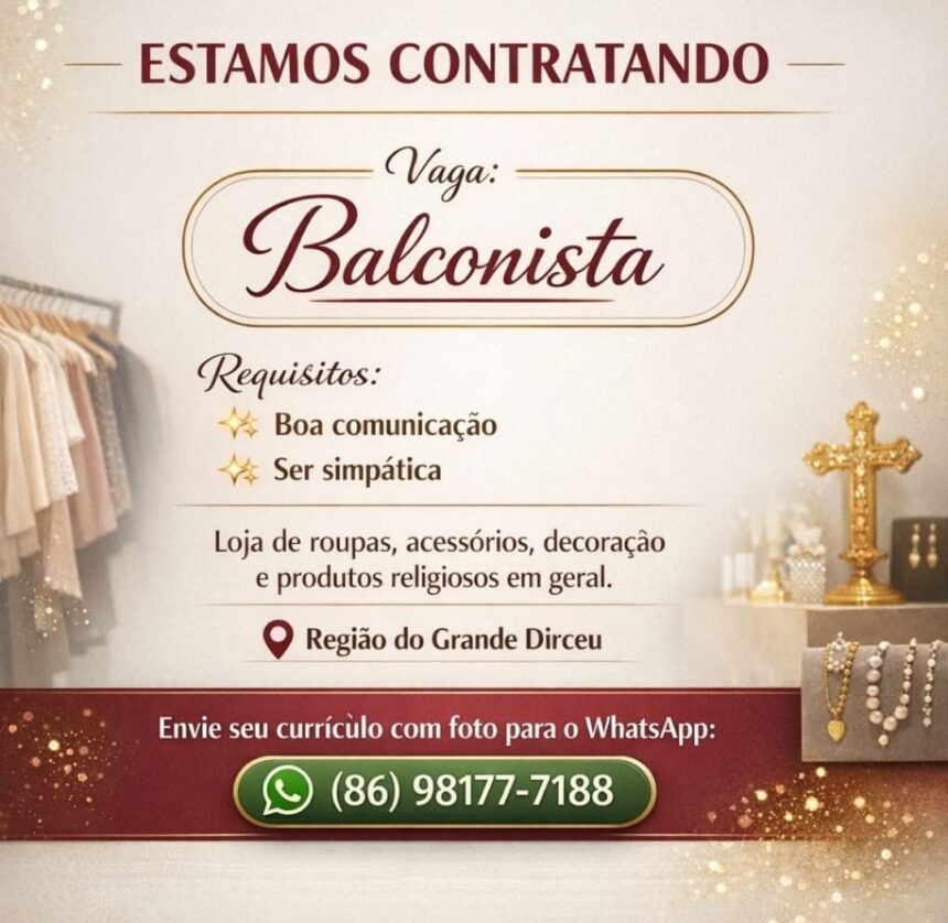 Vaga de emprego para Balconista