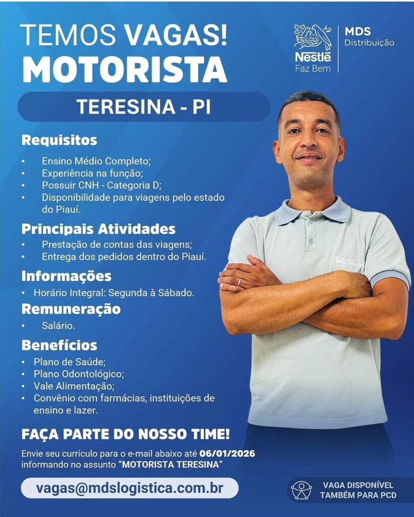 Vaga de emprego para Motorista
