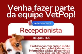 Vaga de emprego para Recepcionista