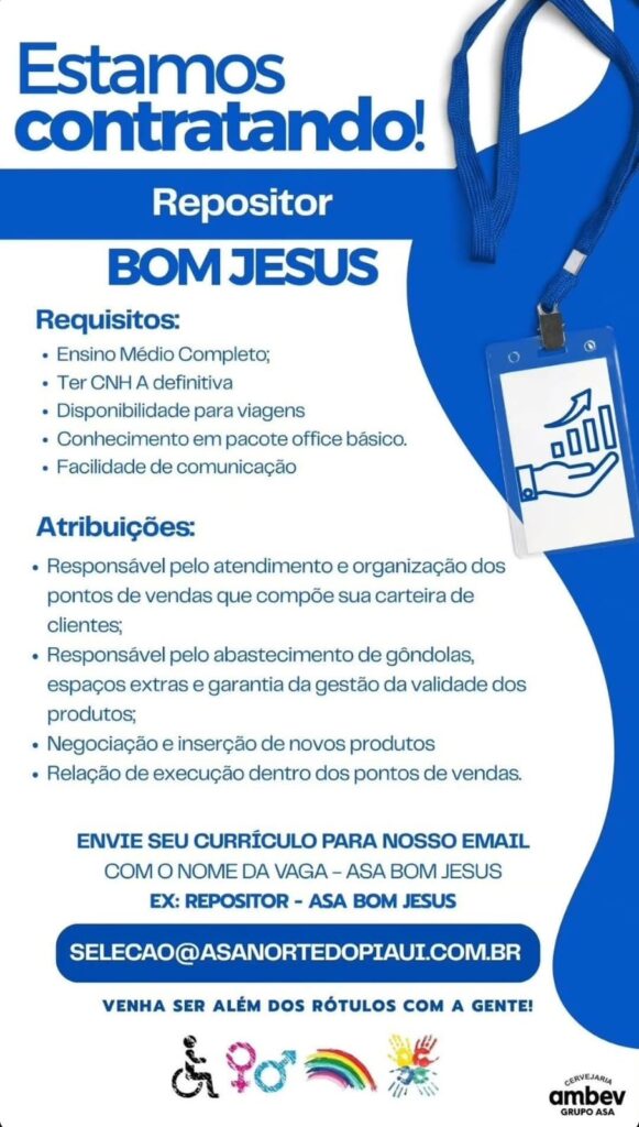Vaga de emprego para Repositor em Bom Jesus