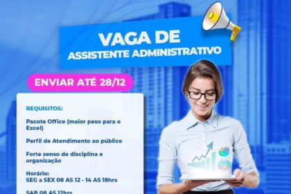 Vaga para Assistente Administrativo em Parnaíba
