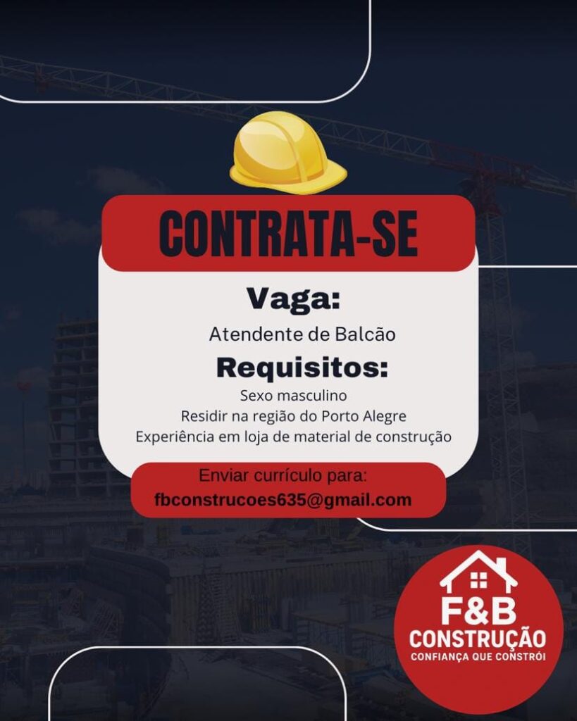 Vaga para Atendente de Balcão