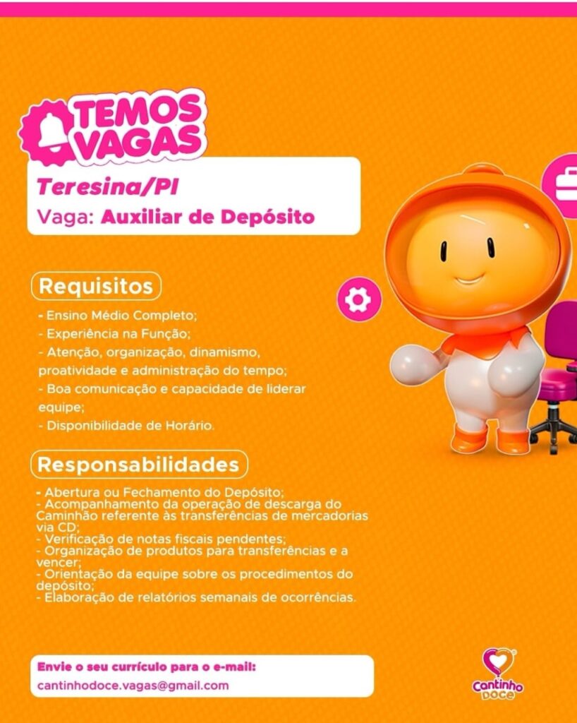 Vaga para Auxiliar de Depósito