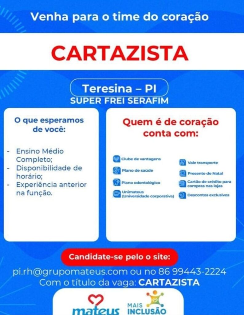 Vaga para Cartazista 